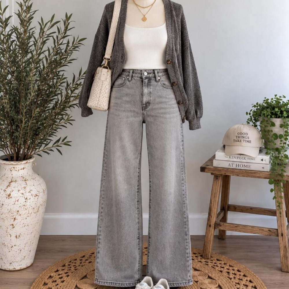 Bar III Gray Wide Leg Jeans – Size 10